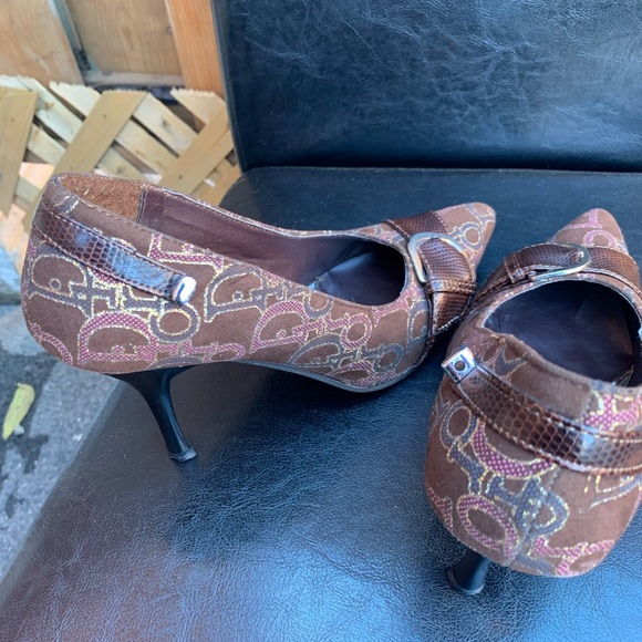 ๐ DIOR authentic Vintage brown sparkly monogram leather strap high heels ๐ - Picture 10 of 16